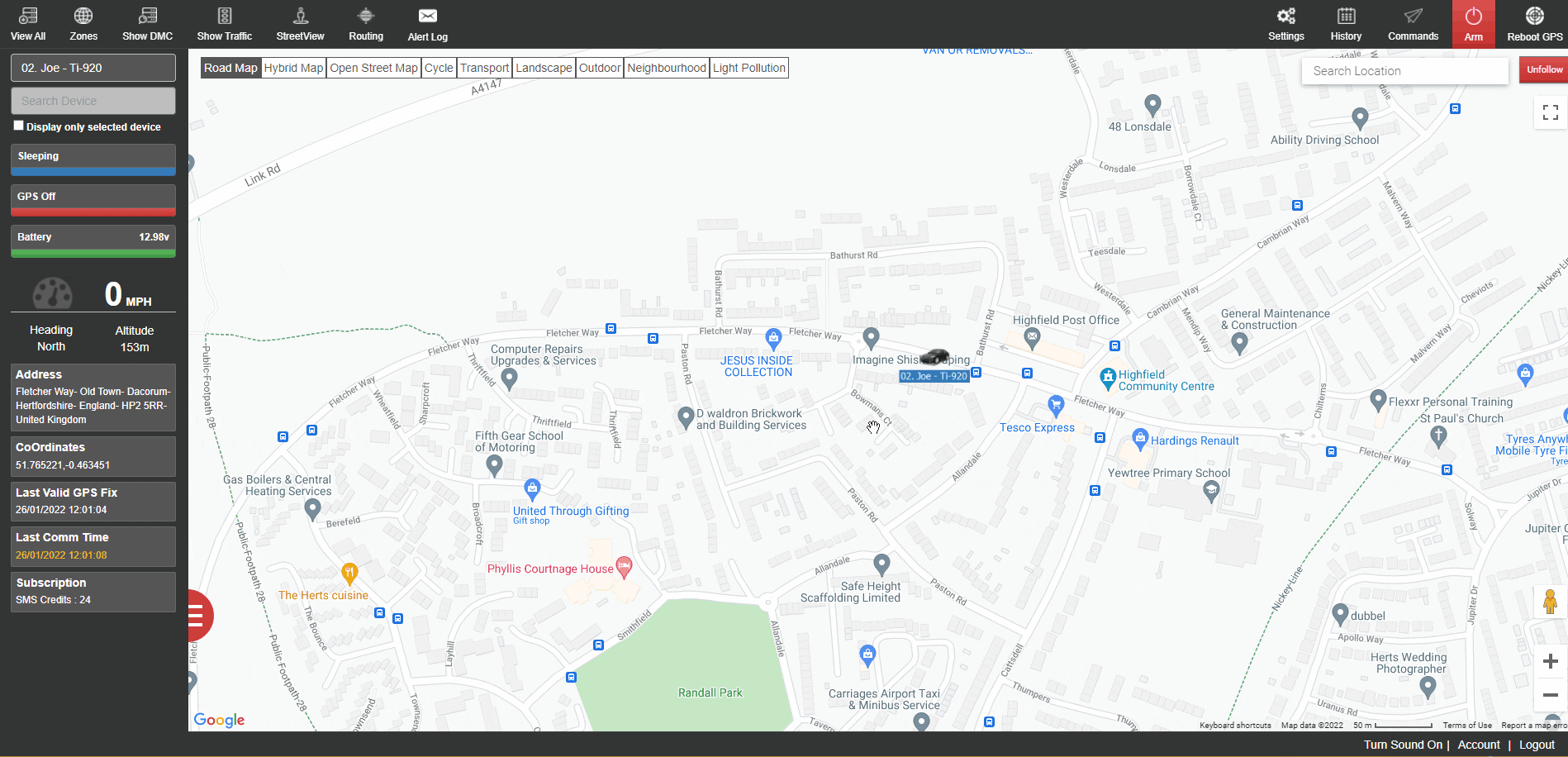 Asset Platform Geo Fence Demo